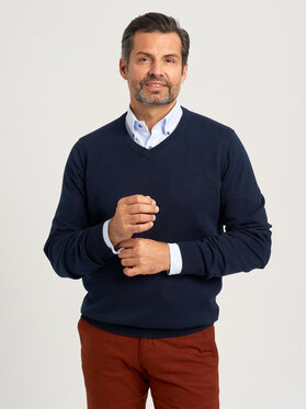 Willsoor Willsoor Sweter 71404 Granatowy Regular Fit