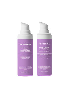 Glow Cocktail Glow Cocktail 2 x Restore & Refresh Collagen Foaming Cleanser 200ml Zestaw do pielęgnacji skóry