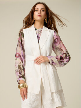 Oltre Oltre Marynarka L013R000069N011 Biały Regular Fit