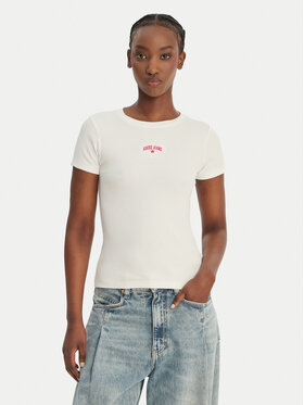 Guess Jeans Guess Jeans Tricou W6GPZ3 KA0H1 Écru Slim Fit