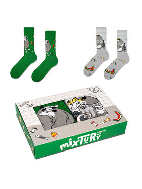Zooksy Zooksy Zestaw 2 par wysokich skarpet unisex mixTURY Zielony