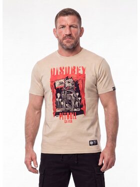 PITBULL PITBULL T-Shirt DISOBEY Beżowy Regular Fit