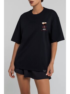 Chiara Wear Chiara Wear T-Shirt T-shirt bawełniany oversize ESPRESSO MARTINI Czarny Oversize