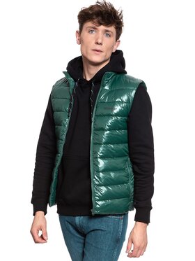 Wrangler Wrangler Tank top PUFFER VEST Zielony Regular Fit