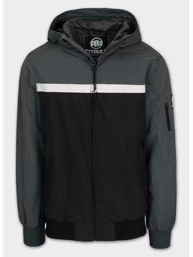 PITBULL PITBULL Kurtka przejściowa męska z kapturem 2 Color Longwood M Czarny Regular Fit