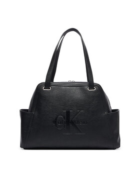Calvin Klein Calvin Klein Дамска чанта Pockets Monologo Tote LV04F3689G Черен