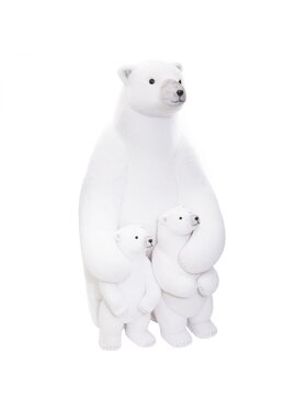 MIAhome MIAhome Figurka mama miś polarny z niedźwiadkami Biały