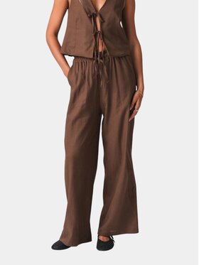 TeeShoppen TeeShoppen Spodnie materiałowe 'Basic Collection' Brązowy Oversize