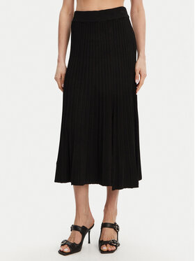 DKNY DKNY Fustă plisată P4JRAT77 Negru Regular Fit