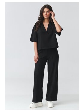 Makadamia Makadamia Dres M921 Czarny Loose Fit