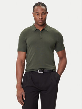 HUGO HUGO Тениска с яка и копчета San Peter-CV 50536672 Зелен Regular Fit