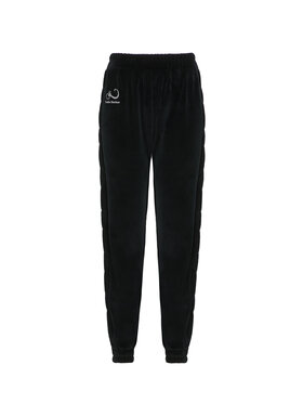 Sandra Stachura Luxury Design Sandra Stachura Luxury Design Spodnie dresowe Welurowe spodnie dresowe Czarny Relaxed Fit