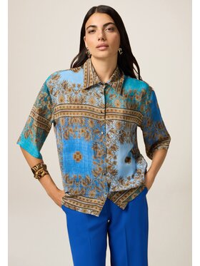 Oltre Oltre Camicia 5010J000828N0R4 Turchese Regular Fit