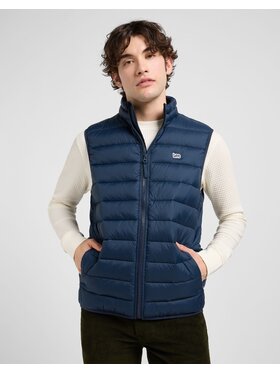 Lee Lee Kurtka przejściowa STAND COLLAR PUFFER VEST Niebieski Regular Fit