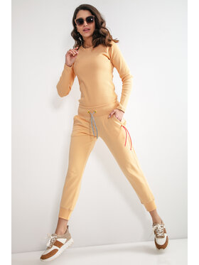 Fobya Fobya Spodnie dresowe F1175 Beżowy Active Fit