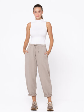 Miss LK Miss LK Spodnie materiałowe MISSLKSM Beżowy Loose Fit