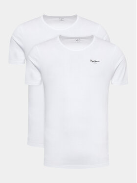 Pepe Jeans Pepe Jeans Komplet t-shirtów Pepe Tshirt 2P PMU10976 Biały Regular Fit
