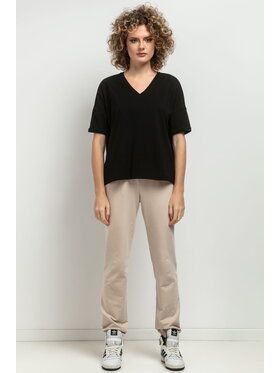 Tessita Tessita Bluzka T393 Czarny Straight Fit