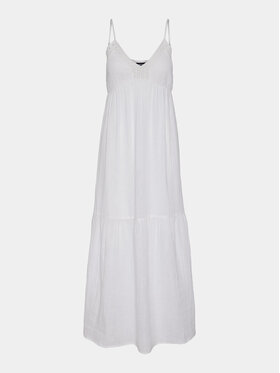 Pieces Pieces Φόρεμα καλοκαιρινό Astina 17148071 Λευκό Regular Fit