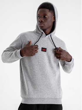 Jigga Wear Jigga Wear Bluza Bluza Z Kapturem Męska Szara Jigga Wear Badge L Szary Regular Fit