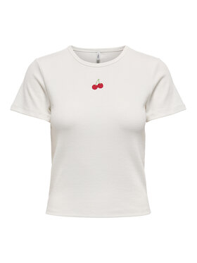 ONLY ONLY Tričko Daniella 15350554 Biela Slim Fit