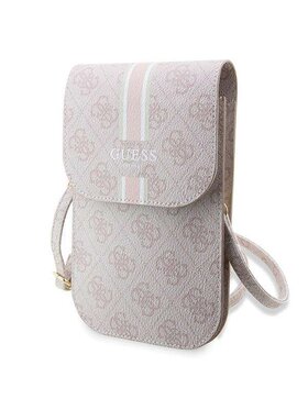 Guess Guess Torebka na telefon 4G Stripes Różowy