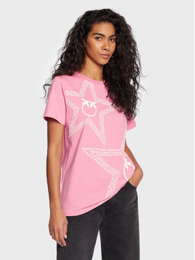 Pinko Pinko T-Shirt Acquasparta 100353 A0KH Różowy Regular Fit