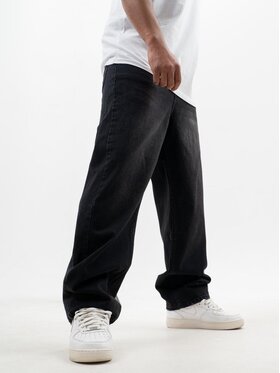 Jigga Wear Jigga Wear Jeansy Spodnie Jeansowe Baggy Męskie Sprane Czarne Jigga Wear Crown XL Czarny Baggy Fit
