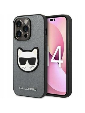 KARL LAGERFELD KARL LAGERFELD Etui na telefon Saffiano Patch Srebrny