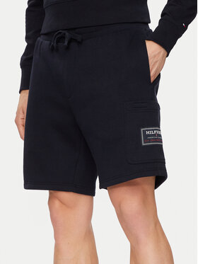 Tommy Hilfiger Tommy Hilfiger Pantaloni scurți sport Flag Logo Badge MW0MW36145 Bleumarin Regular Fit