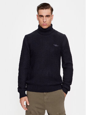 Aeronautica Militare Aeronautica Militare Rollkragenpullover 232MA1455L509 Dunkelblau Regular Fit