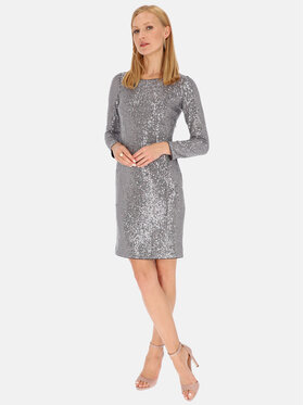L’AF L’AF Sukienka koktajlowa Safira Srebrny Slim Fit
