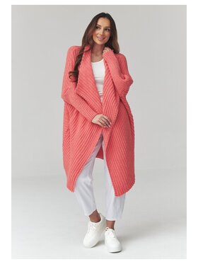 Makadamia Makadamia Sweter S173 Koralowy Loose Fit
