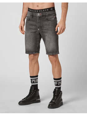 PHILIPP PLEIN PHILIPP PLEIN Pantaloncini di jeans 13329 Grigio Regular Fit