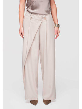 Ombre Ombre Spodnie materiałowe OW-PA-E0003 Beżowy Loose Fit