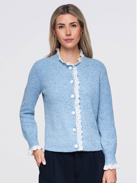 Ombre Ombre Kardigan OW-SW-E0034 Niebieski Slim Fit
