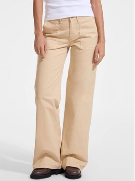 Guess Jeans Guess Jeans Kalhoty z materiálu 174921 Béžová Slim Fit