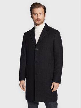 Calvin Klein Calvin Klein Vlněný kabát K10K110462 Černá Regular Fit