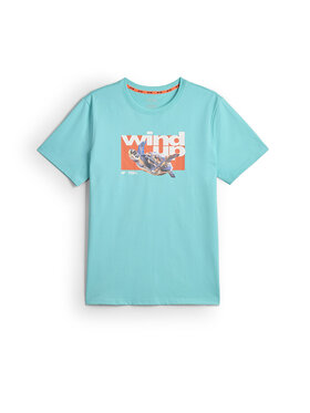 4F 4F T-Shirt FOB SUMMER Turkusowy Regular Fit