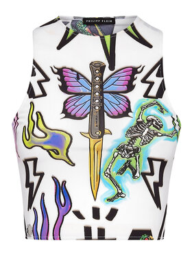 PHILIPP PLEIN PHILIPP PLEIN Tank top 4239 Bílá Skin Tight Fit