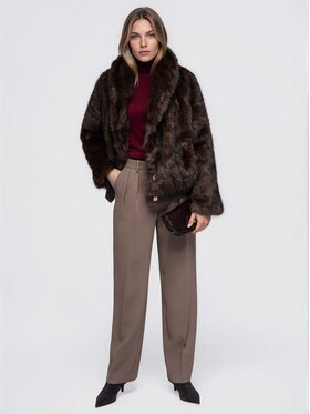 Ombre Ombre Kožešina OW-FR-E0010 Hnědá Relaxed Fit