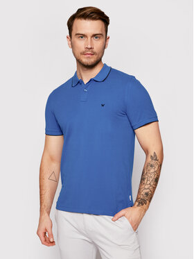 Wrangler Wrangler Polo W7D5K4X05 112131756 Niebieski Regular Fit