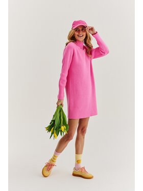 NAOKO NAOKO Sukienka dzianinowa Love Me Pink Różowy Regular Fit