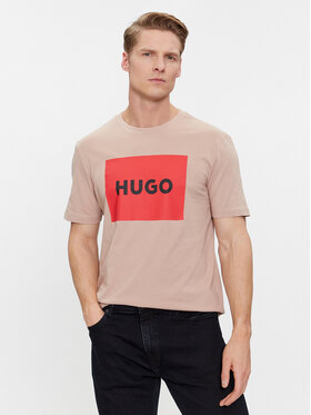 Hugo Hugo T-Shirt Dulive222 50467952 Beżowy Regular Fit