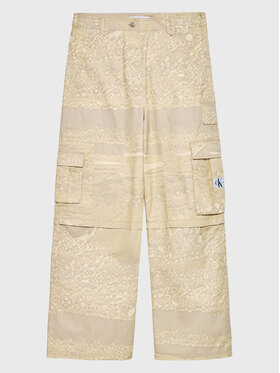 Calvin Klein Jeans Calvin Klein Jeans Текстилни панталони J20J221071 Бежов Relaxed Fit