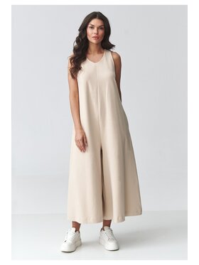 Makadamia Makadamia Kombinezon M919 Beżowy Loose Fit