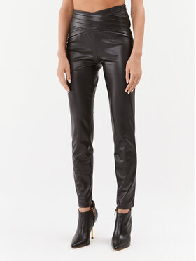 Guess Guess Dirbtinės odos kelnės Dana W3BB54 K8S30 Juoda Skinny Fit