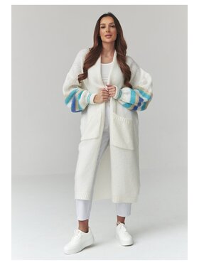 Makadamia Makadamia Sweter S174 Biały Loose Fit