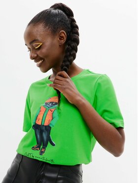 CAT by maniita lacitta CAT by maniita lacitta T-Shirt Printed T-shirt Zielony Regular Fit