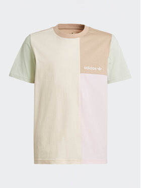 adidas adidas T-Shirt Colorblock T-Shirt HK9815 Beżowy Regular Fit